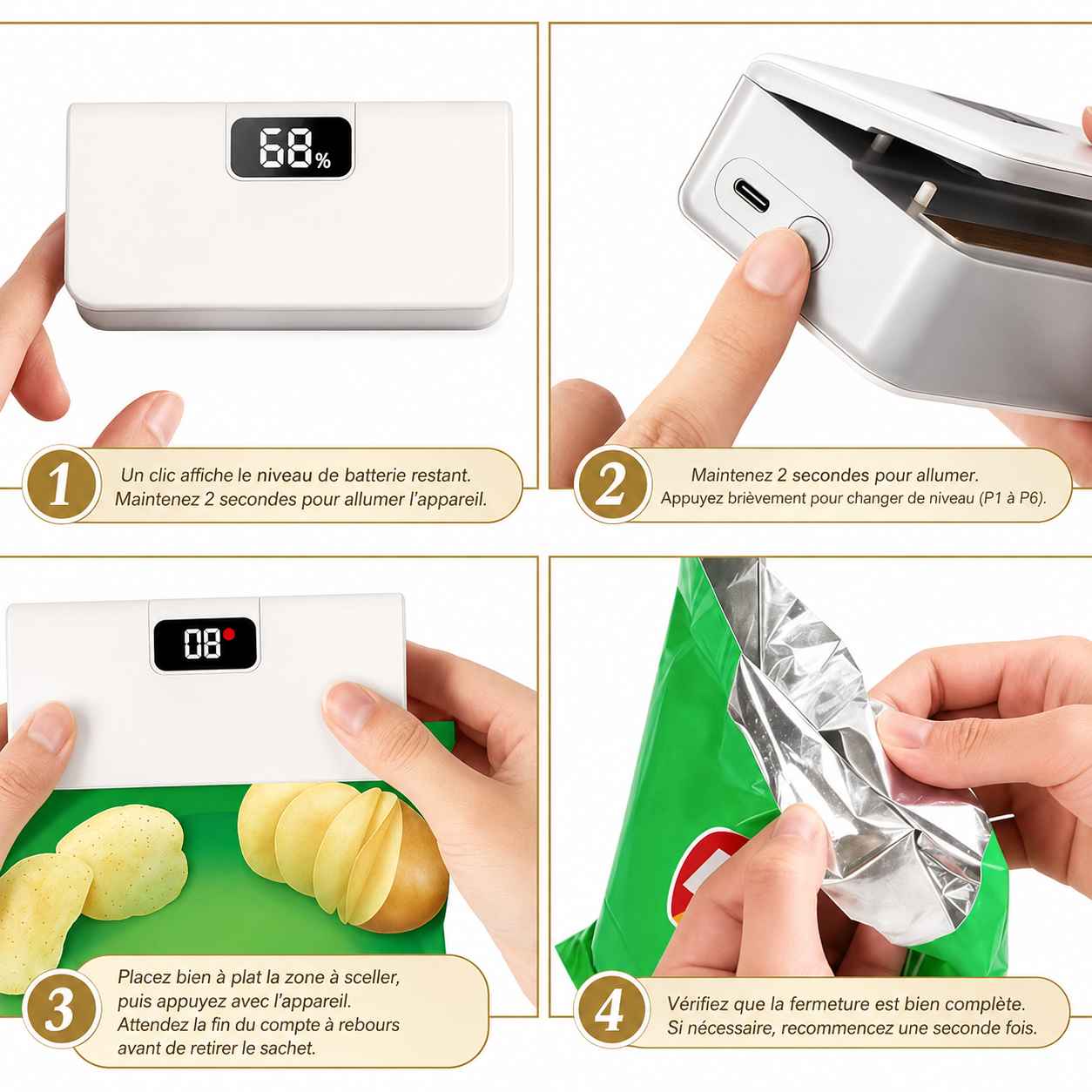 Scelleuse de sachets rechargeable anti-gaspillage CoolTrucs™