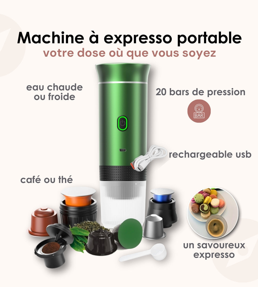 ☕ Machine à Café Portable CoolCafé™ | Nespresso Compatible CoolTrucs™