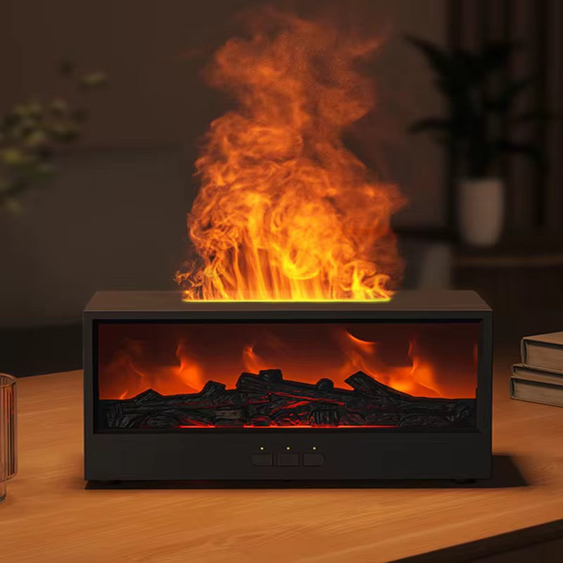 Cheminée Zen™ – Diffuseur d’Huiles Essentielles & Humidificateur Effet Flamme CoolTrucs™