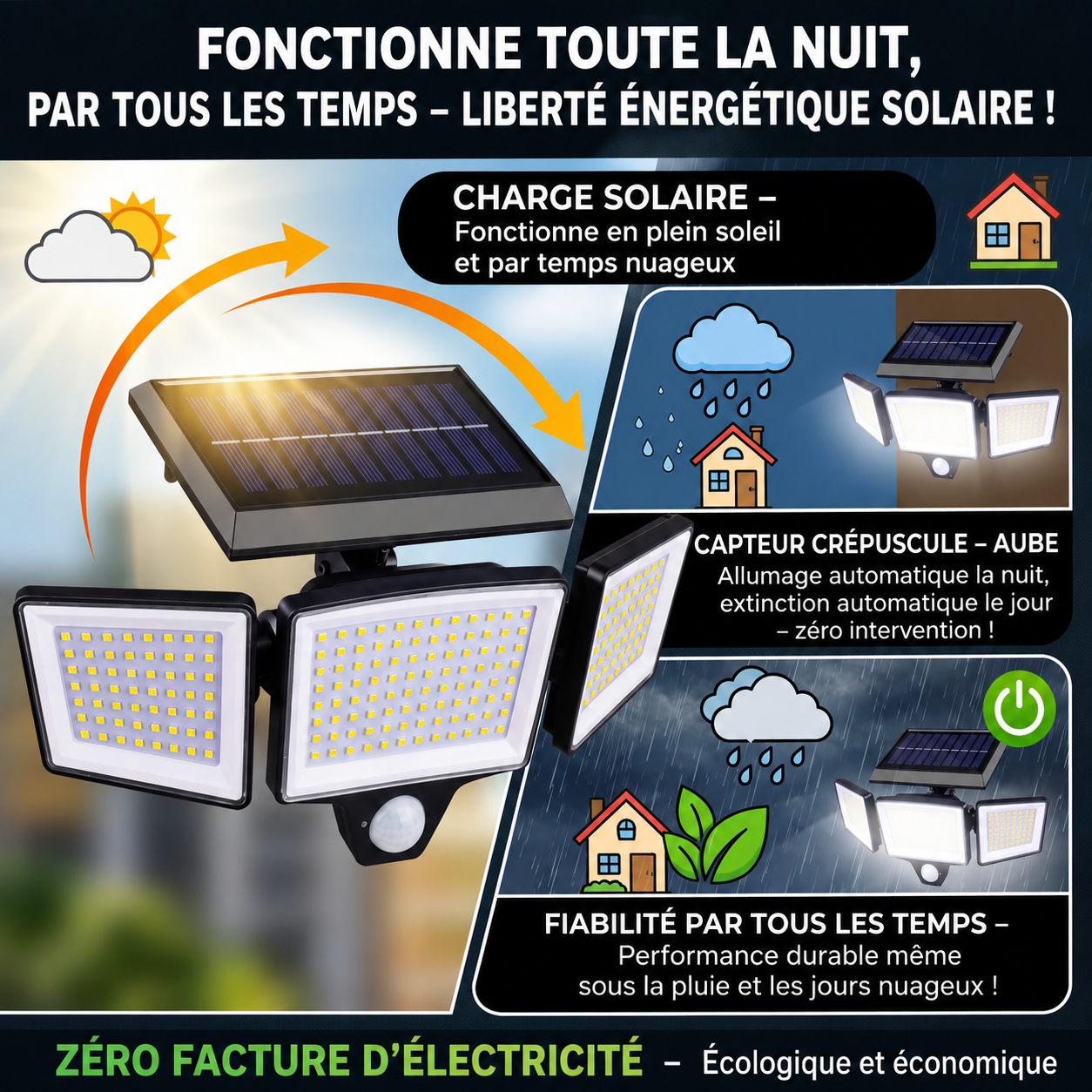 Lampe Solaire Intelligent - SecureLight™ CoolTrucs™