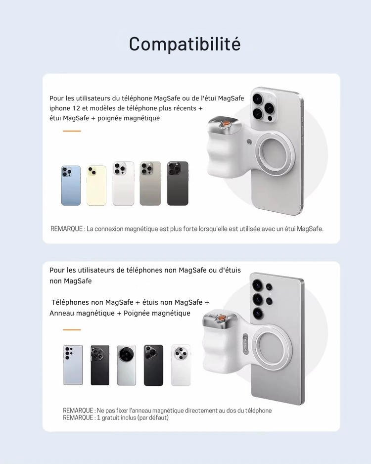 Grip Magnétique Smartphone avec Lumière Led - TELESIN CoolTrucs™