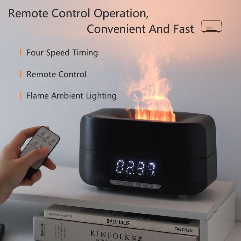 Diffuseur à effet flamme 400mL – Humidificateur, enceinte Bluetooth & réveil LED CoolTrucs™