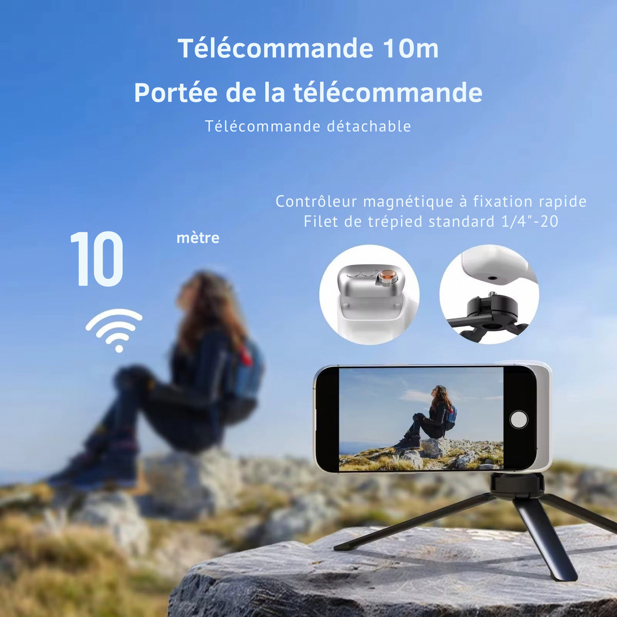 Grip Magnétique Smartphone avec Lumière Led - TELESIN CoolTrucs™