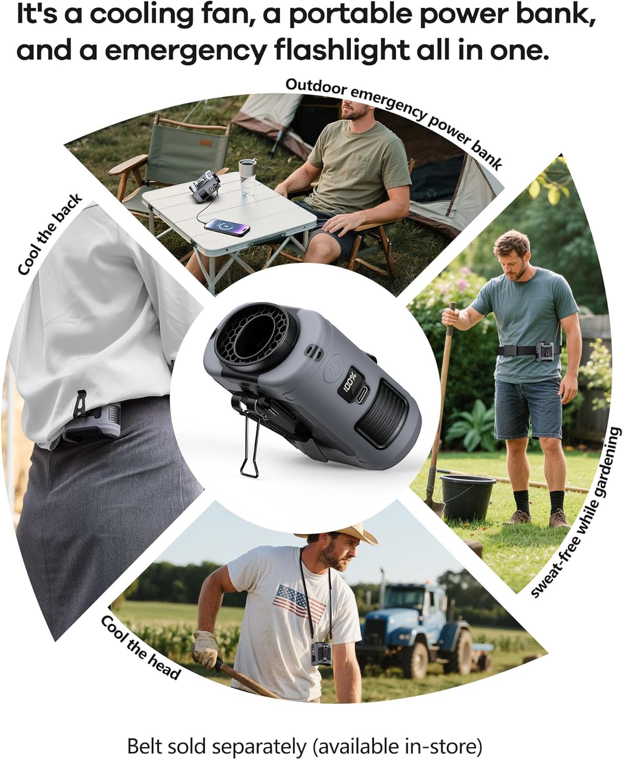 Ventilateur Ceinture Portable 3 en 1 CoolTrucs™
