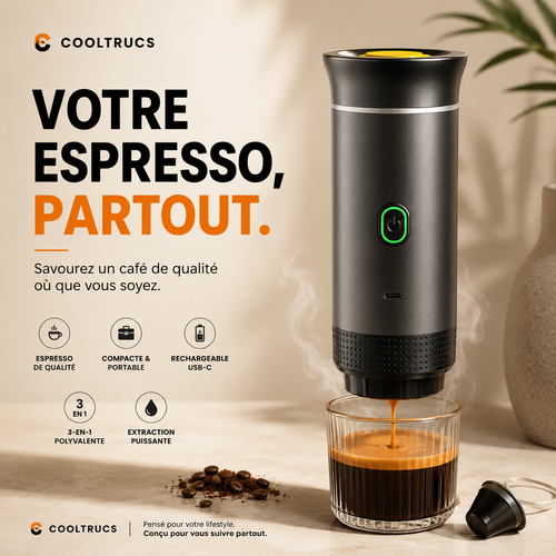 ☕ Machine à Café Portable CoolCafé™ | Nespresso Compatible CoolTrucs™