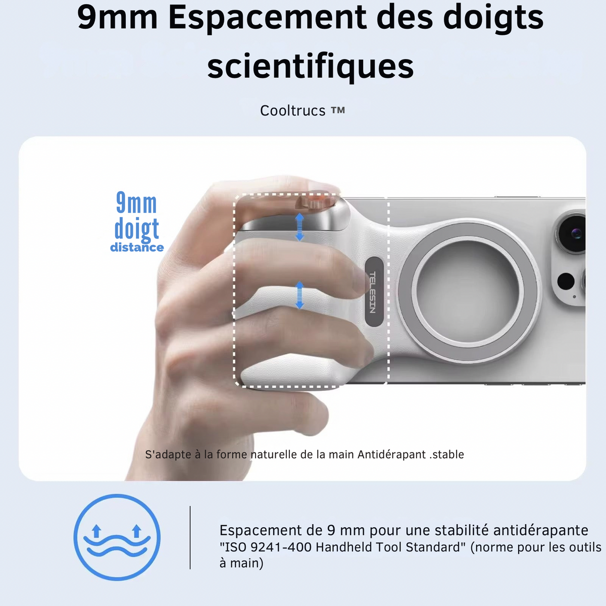 Grip Magnétique Smartphone avec Lumière Led - TELESIN CoolTrucs™