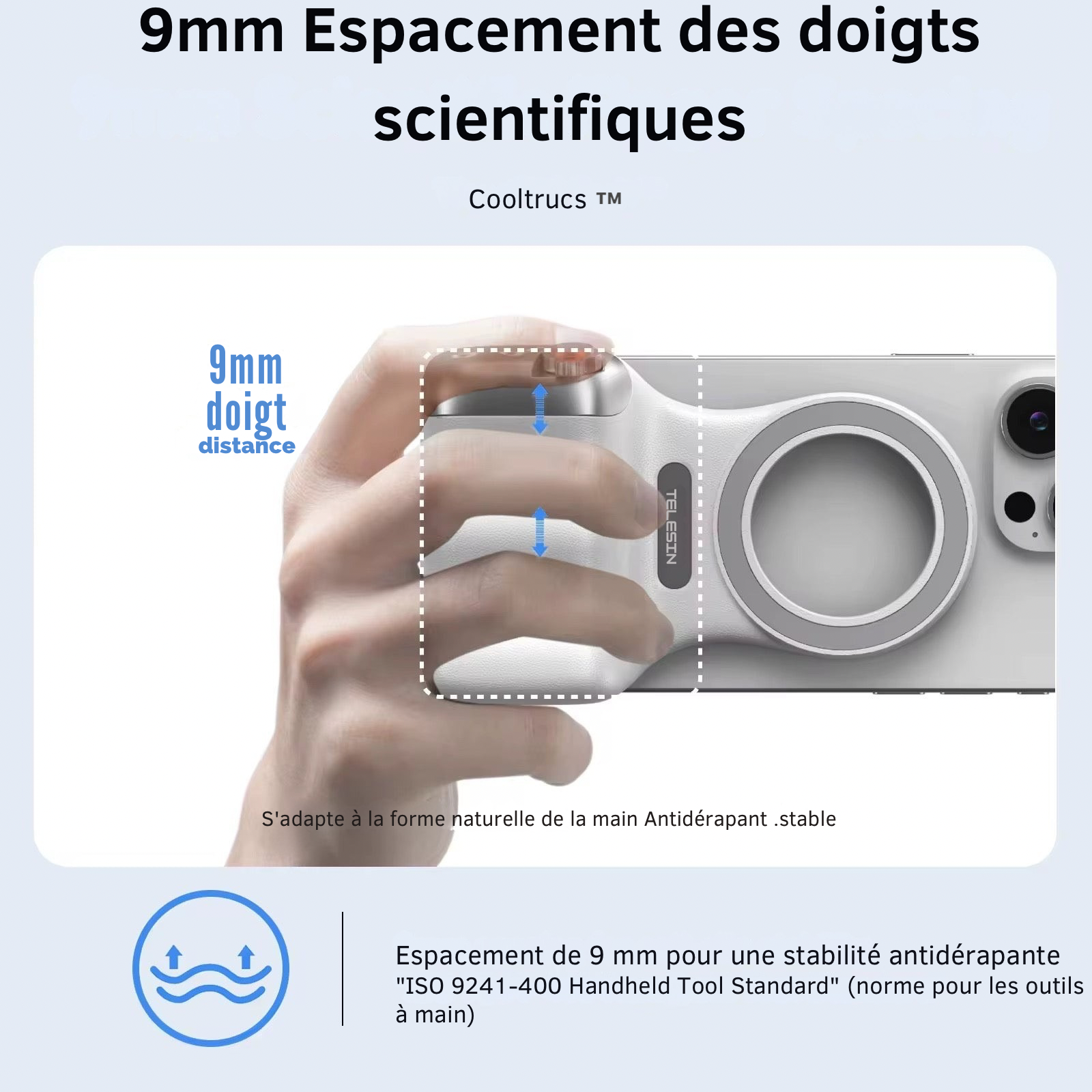 Grip Magnétique Smartphone avec Lumière Led - TELESIN CoolTrucs™