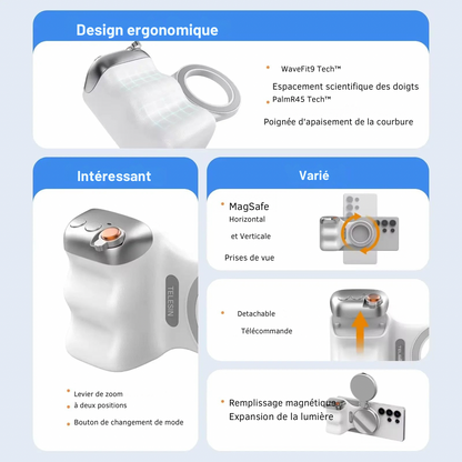Grip Magnétique Smartphone avec Lumière Led. CoolTrucs™