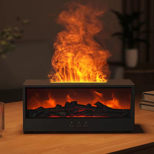 Cheminée Zen™ – Diffuseur d’Huiles Essentielles & Humidificateur Effet Flamme CoolTrucs™