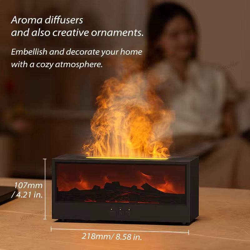 Cheminée Zen™ – Diffuseur d’Huiles Essentielles & Humidificateur Effet Flamme CoolTrucs™
