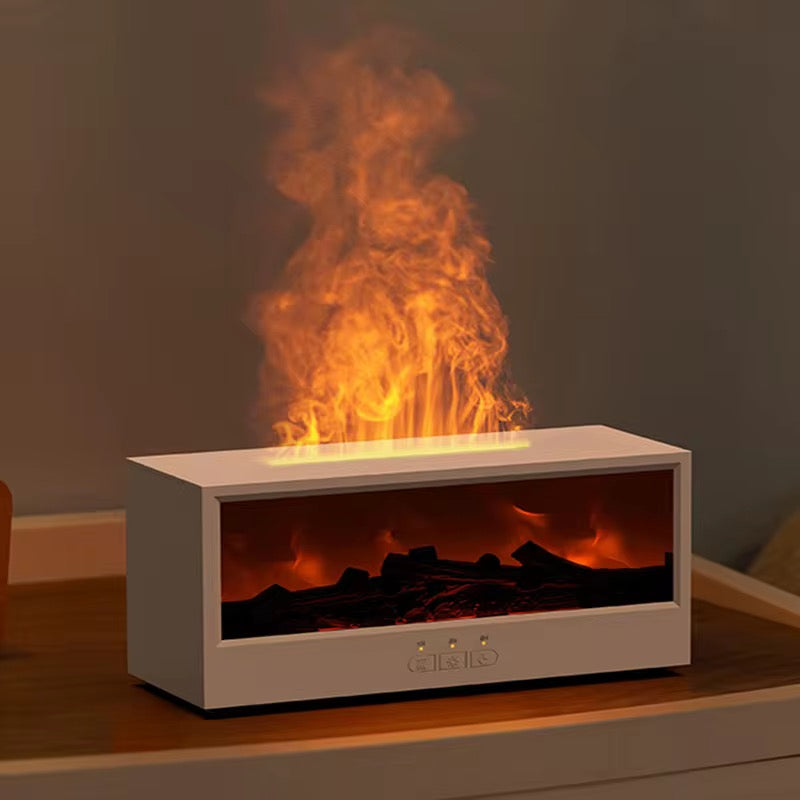 Cheminée Zen™ – Diffuseur d’Huiles Essentielles & Humidificateur Effet Flamme CoolTrucs™