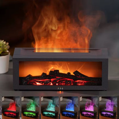 Cheminée Zen™ – Diffuseur d’Huiles Essentielles & Humidificateur Effet Flamme CoolTrucs™