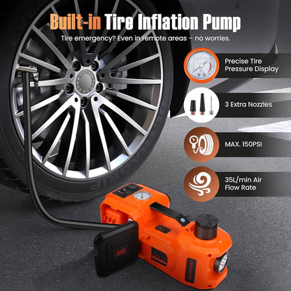 Kit d’Urgence Voiture | Cric Hydraulique Électrique 5T 12V 180W CoolTrucs™