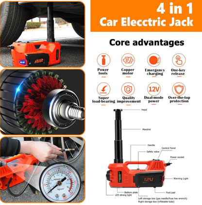 Kit d’Urgence Voiture | Cric Hydraulique Électrique 5T 12V 180W CoolTrucs™