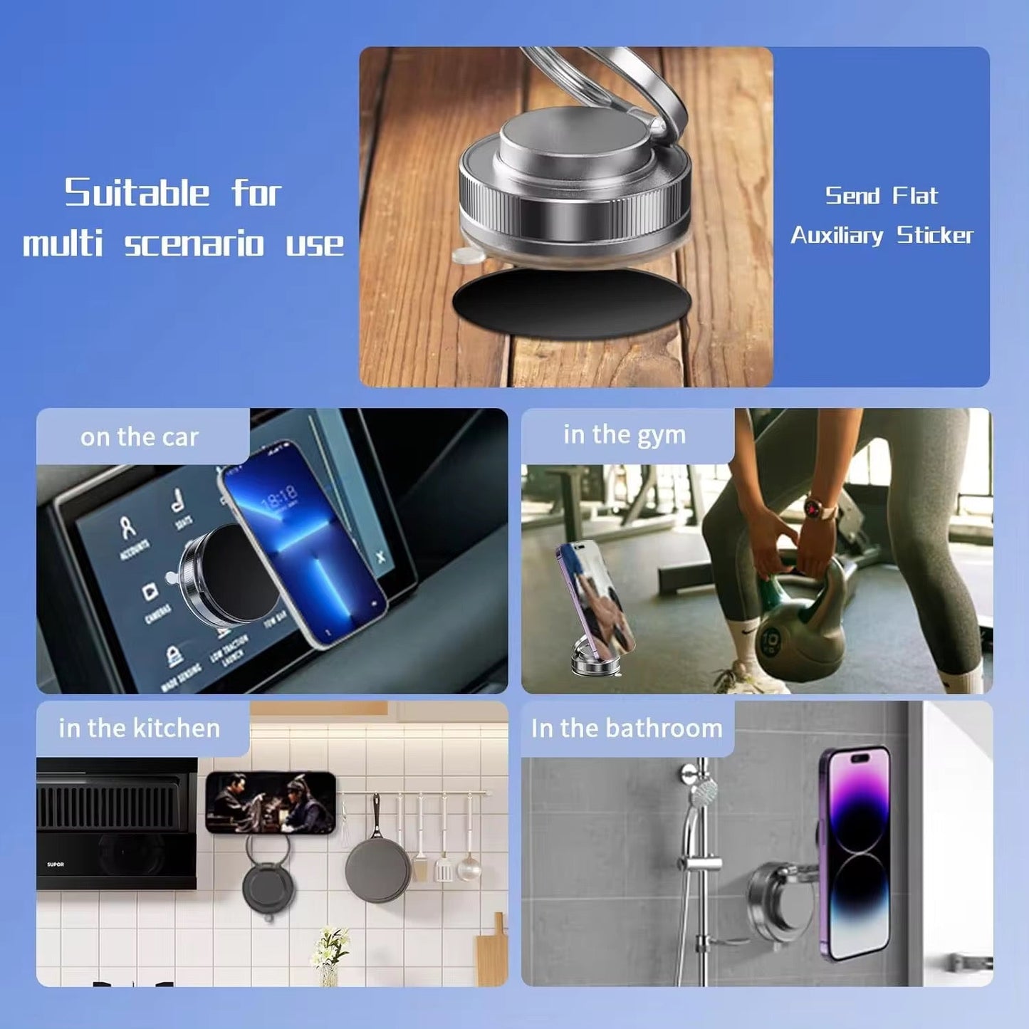 GripLock™ – Support Téléphone Magnétique Ultra-Tenace CoolTrucs™