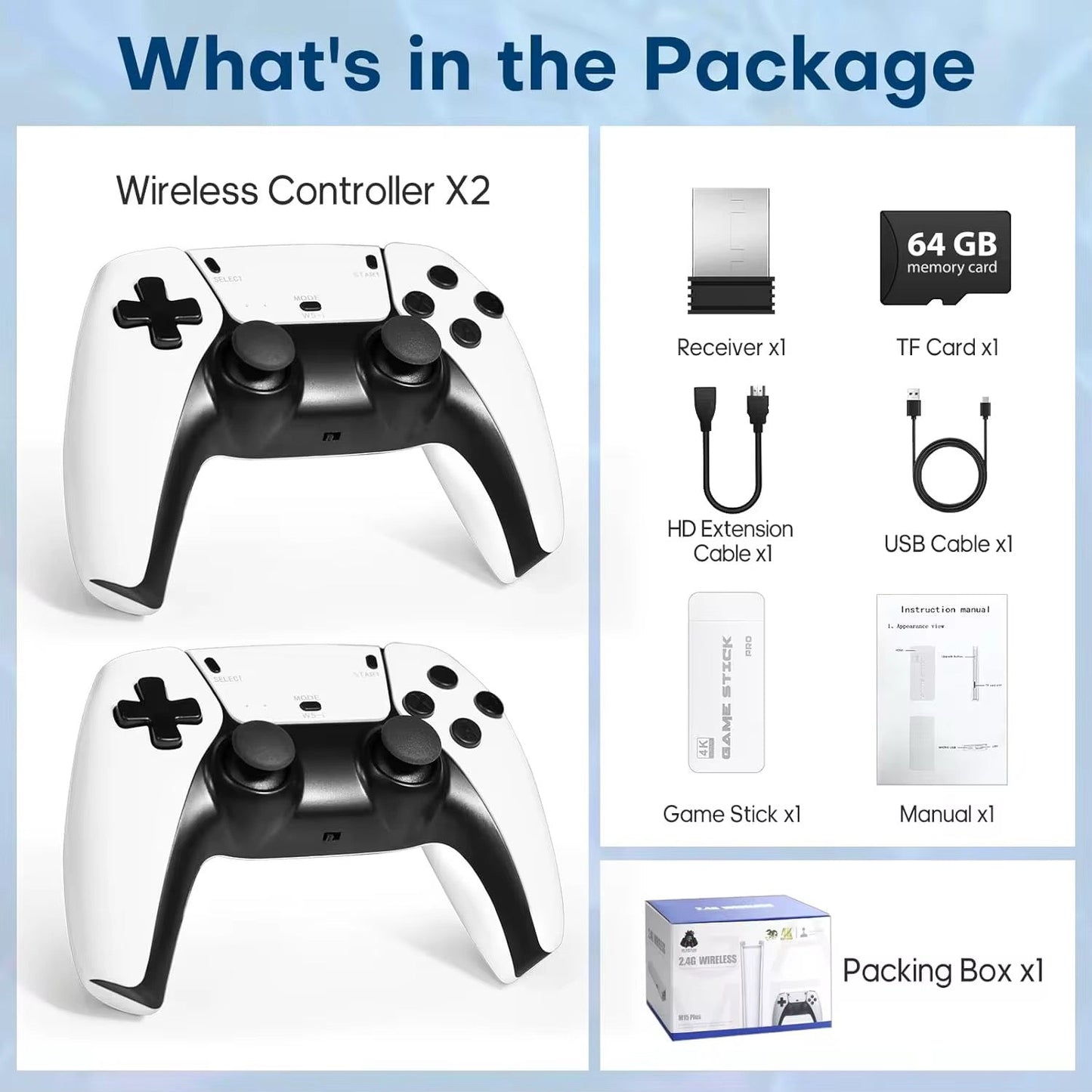 GameStick Retro™ - 20.000 Jeux Classiques | 2 Manettes Incluses CoolTrucs™