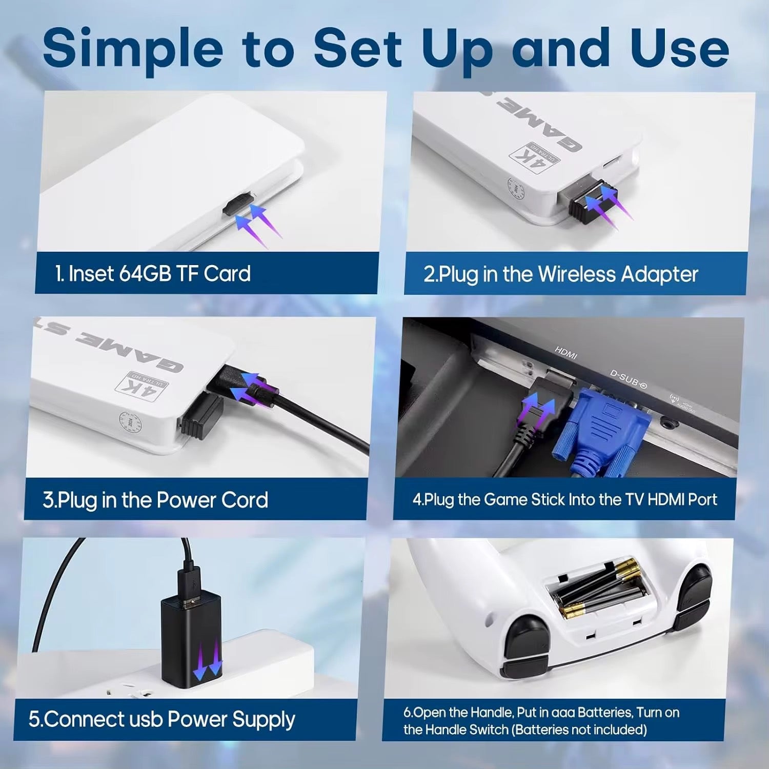 GameStick Retro™ - 20.000 Jeux Classiques | 2 Manettes Incluses CoolTrucs™