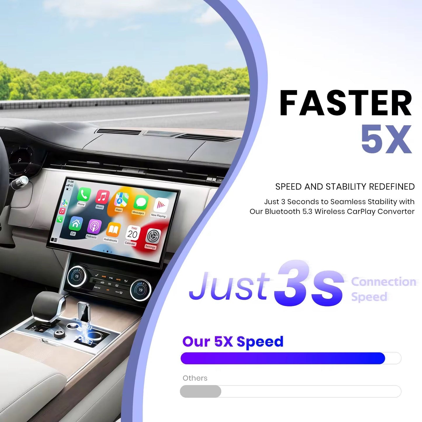 CarPlay Wireless Pro™ | Adaptateur CarPlay & Android Auto sans Fil CoolTrucs™