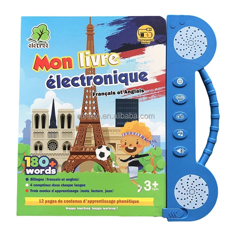Livre électronique Bilingue Français & Anglais  | +150 mots, comptines et Jeux éducatif | 3ans et Plus CoolTrucs™