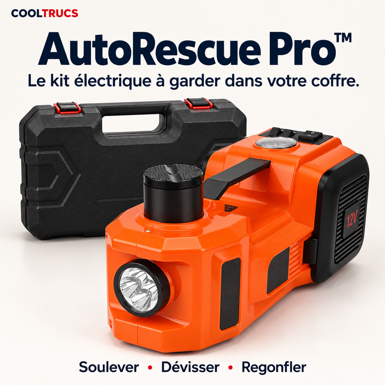 AutoRescue Pro™ | Kit voiture 3-en-1 avec cric électrique 5T CoolTrucs™